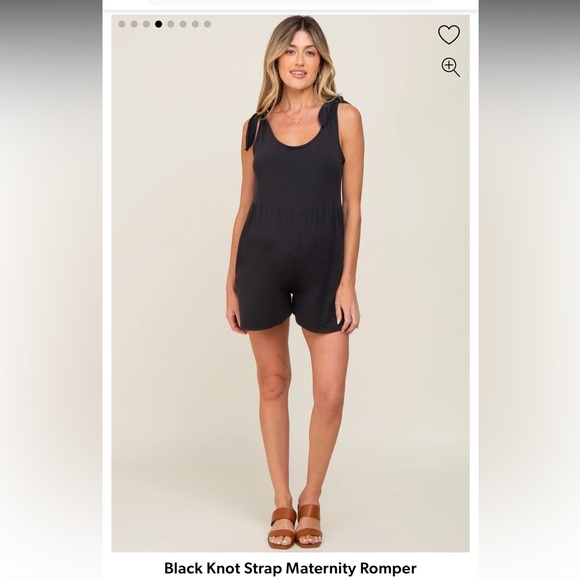 Pinkblush Black Knot Strap Maternity Romper - Picture 1 of 5